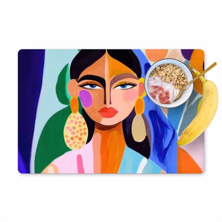 Placemat - 6 stuks - Portret - Vrouw - Modern — 1