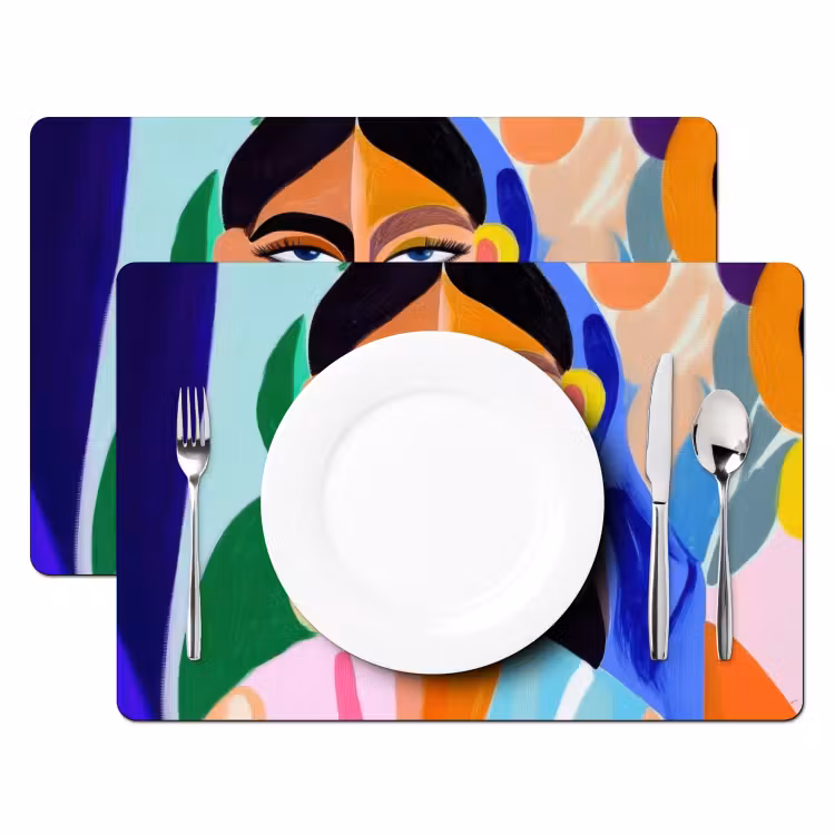 Placemat - 6 stuks - Portret - Vrouw - Modern — 2