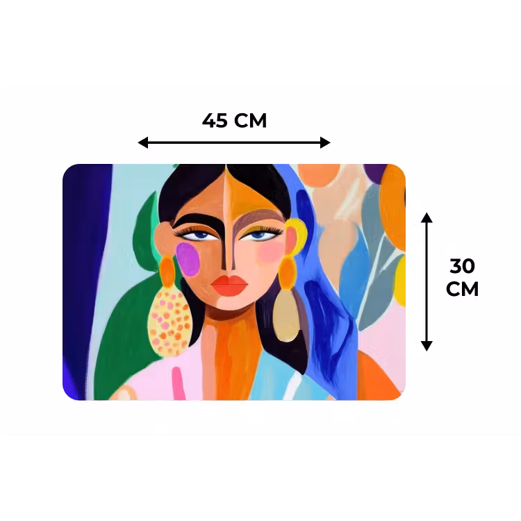 Placemat - 6 stuks - Portret - Vrouw - Modern — 3
