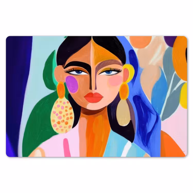 Placemat - 6 stuks - Portret - Vrouw - Modern — 7