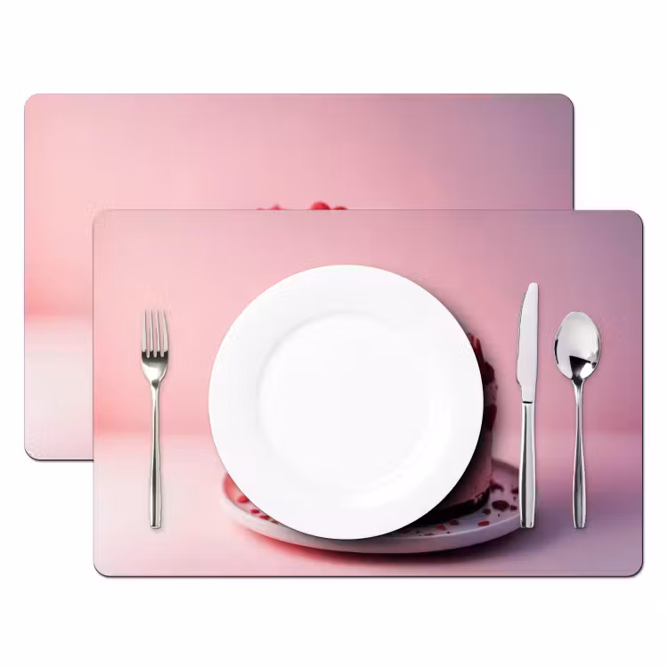 Placemat - 6 stuks - Taart - Hart - Roze — 2