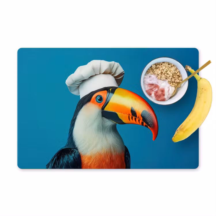 Placemat - 6 stuks - Toekan - Papegaai - Vogel - Koksmuts — 1