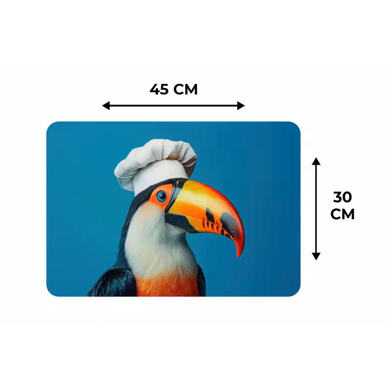 Placemat - 6 stuks - Toekan - Papegaai - Vogel - Koksmuts — 3