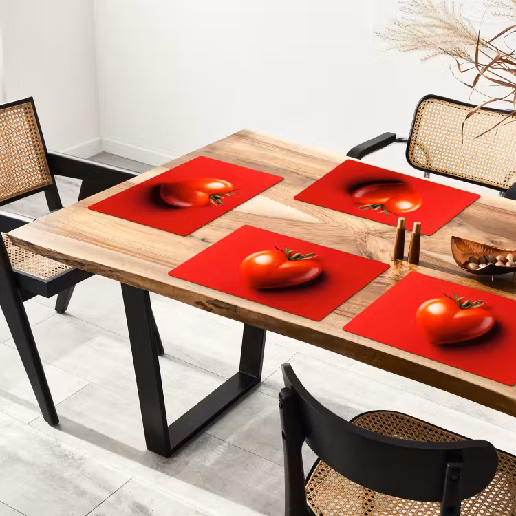 Placemat - 6 stuks - Tomaat - Rood - Hart — 5