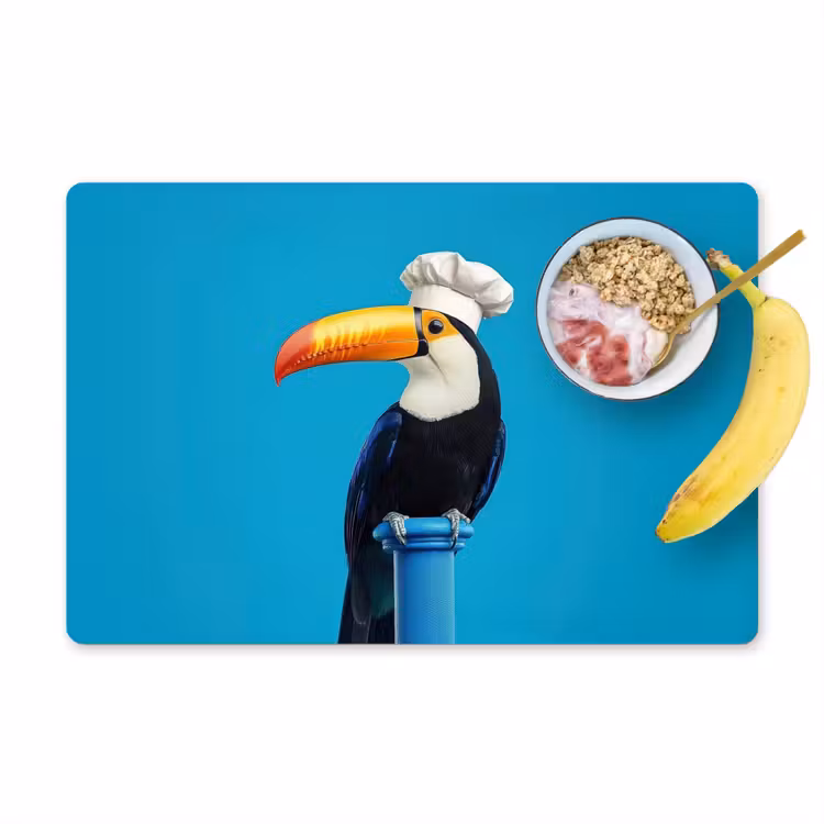 Placemat - 6 stuks - Tucan - Sokkel - Vogel - Koksmuts — 1