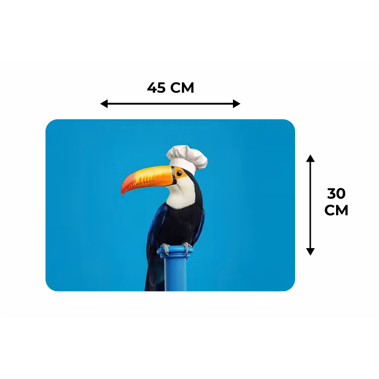 Placemat - 6 stuks - Tucan - Sokkel - Vogel - Koksmuts — 3