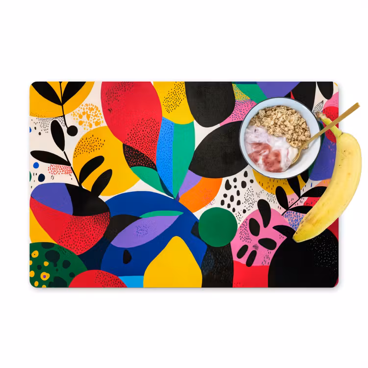 Placemat - 6 stuks - Vormen - Stippen - Kleurrijk — 1