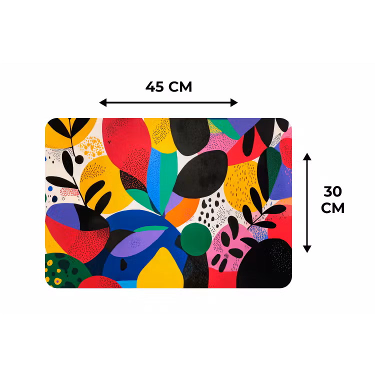 Placemat - 6 stuks - Vormen - Stippen - Kleurrijk — 3