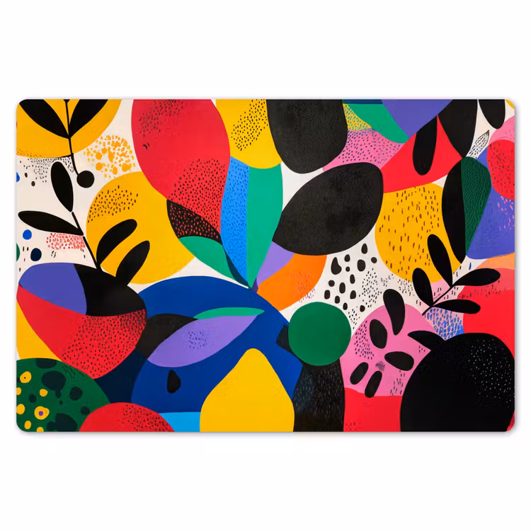Placemat - 6 stuks - Vormen - Stippen - Kleurrijk — 7