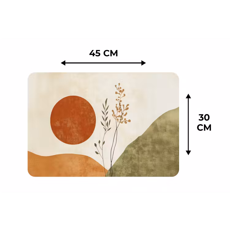 Placemat - 6 stuks - Zon - Abstract - Takken - Oranje — 3