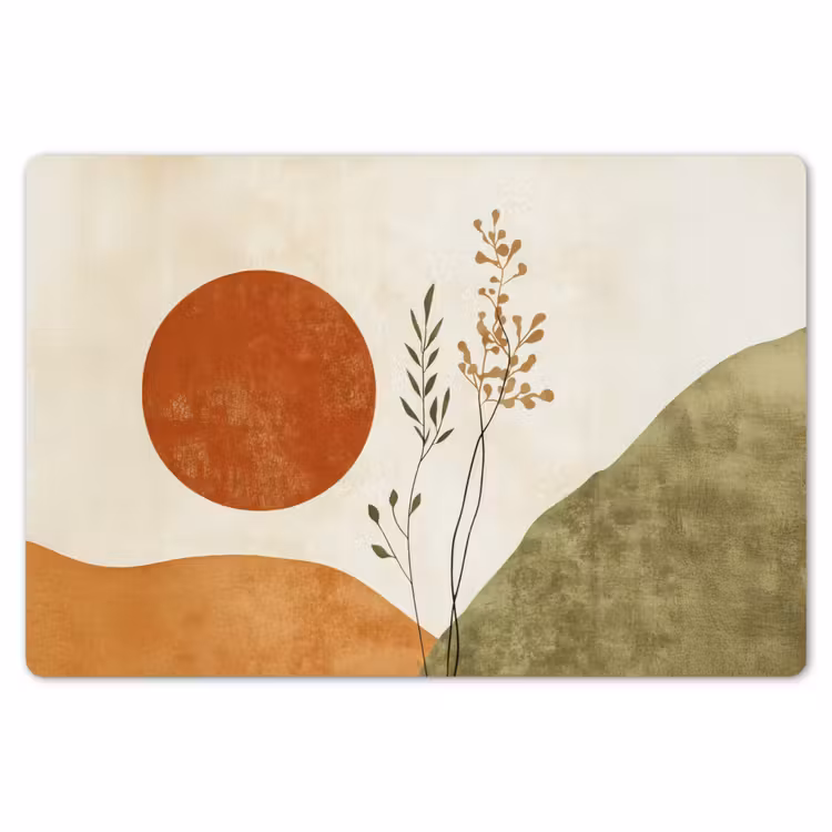 Placemat - 6 stuks - Zon - Abstract - Takken - Oranje — 7