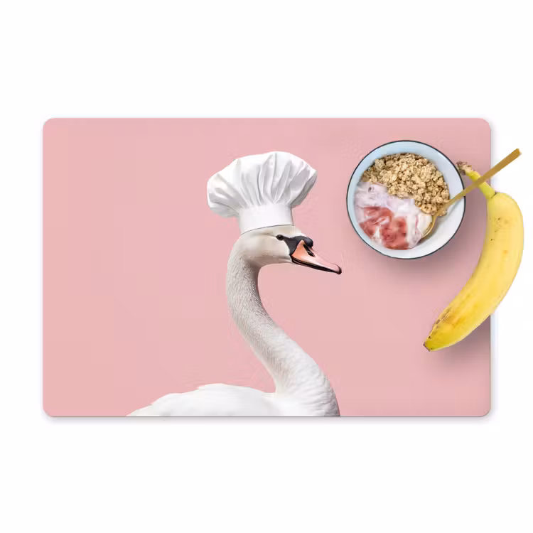 Placemat - 6 stuks - Zwaan - Koksmuts - Mooi - Klassiek — 1