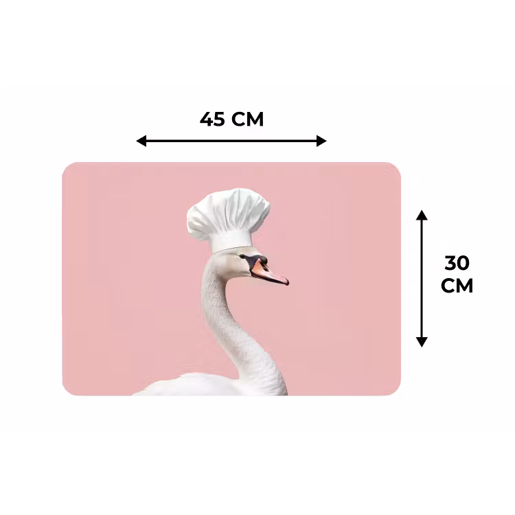 Placemat - 6 stuks - Zwaan - Koksmuts - Mooi - Klassiek — 3