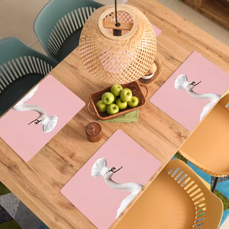 Placemat - 6 stuks - Zwaan - Koksmuts - Mooi - Klassiek — 6