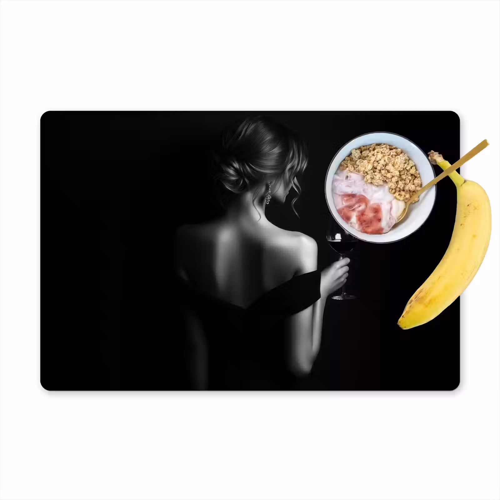 Placemat - 6 stuks - Vrouw - Wijn - Jurk — 1