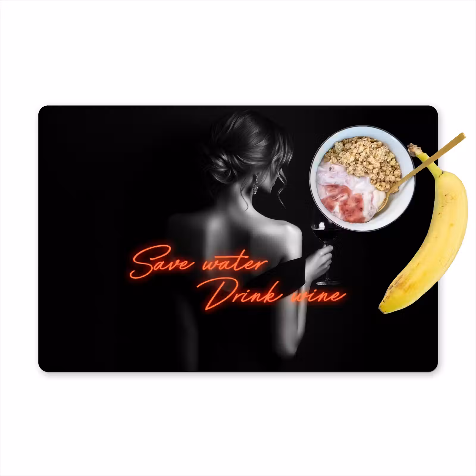 Placemat - 6 stuks - Wijn - Vrouw - Neon - Quote — 1