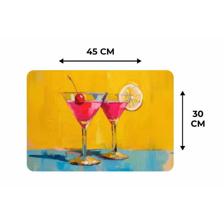 Placemat - 6 stuks - Glazen - Cocktail - Citroen - Kers — 3