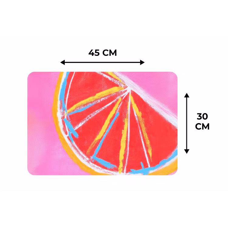 Placemat - 6 stuks - Grapefruit - Geschilderd - Roze - Strepen — 3