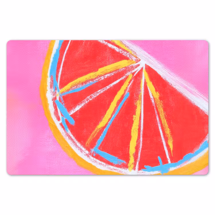 Placemat - 6 stuks - Grapefruit - Geschilderd - Roze - Strepen — 7