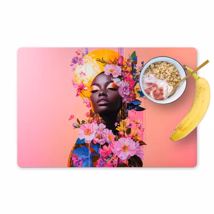 Placemat - 6 stuks - Kleurrijk - Bloemen - Vrouw - Zon — 1