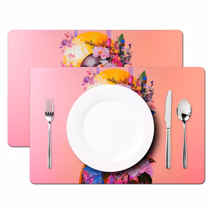 Placemat - 6 stuks - Kleurrijk - Bloemen - Vrouw - Zon — 2