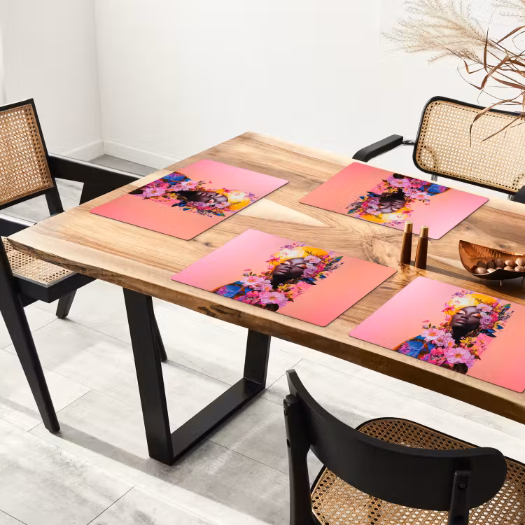Placemat - 6 stuks - Kleurrijk - Bloemen - Vrouw - Zon — 5