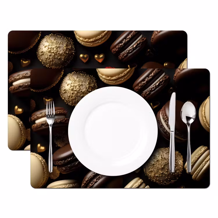 Placemat - 6 stuks - Macarons - Rood - Hart — 2