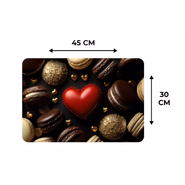 Placemat - 6 stuks - Macarons - Rood - Hart — 3