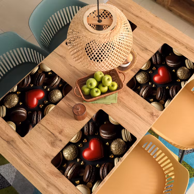 Placemat - 6 stuks - Macarons - Rood - Hart — 6