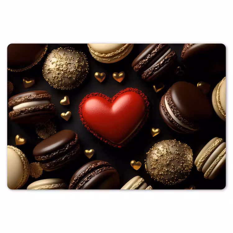 Placemat - 6 stuks - Macarons - Rood - Hart — 7