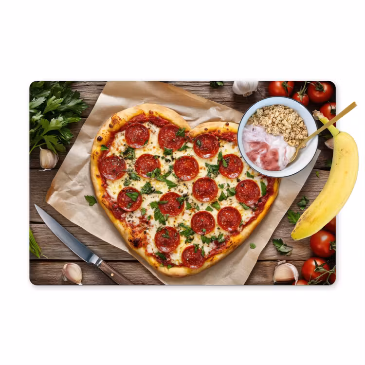 Placemat - 6 stuks - Pizza - Hart - Pepperoni - Tomaat — 1