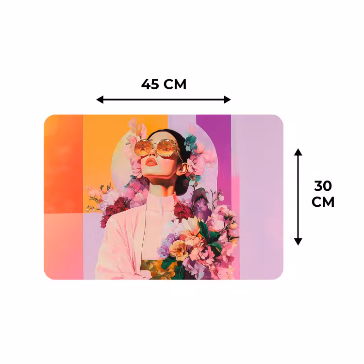Placemat - 6 stuks - Portret - Vrouw - Abstract - Bloemen — 3