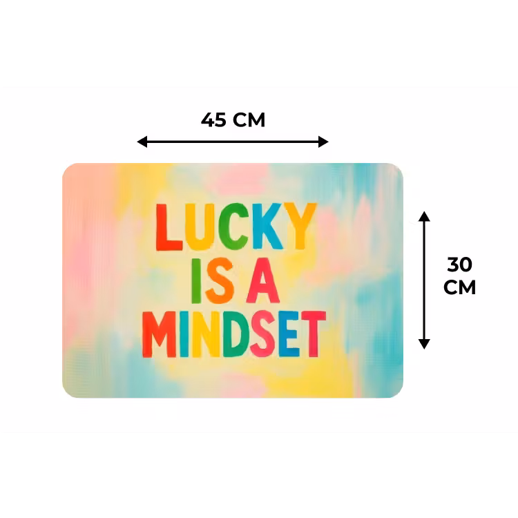 Placemat - 6 stuks - Quote - Lucky - Regenboogkleuren — 3