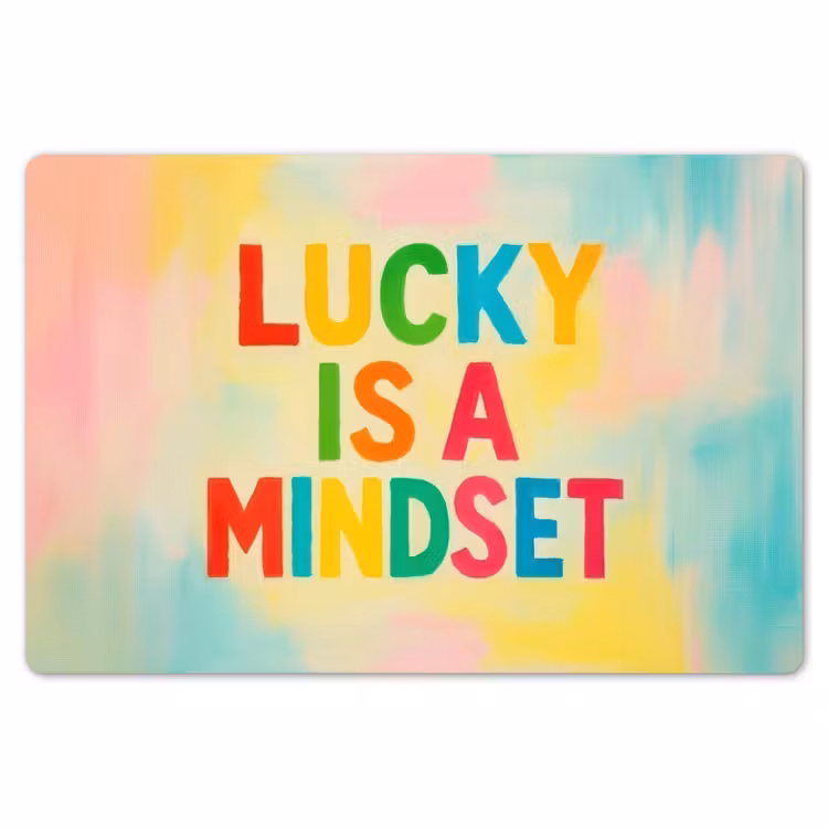 Placemat - 6 stuks - Quote - Lucky - Regenboogkleuren — 7