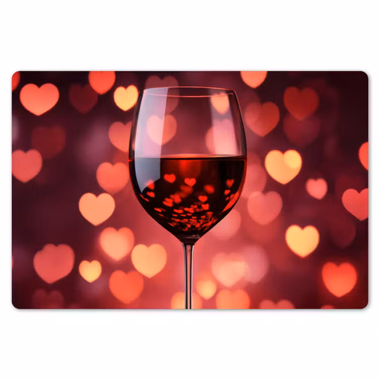 Placemat - 6 stuks - Rood - Wijn - Hartjes — 7