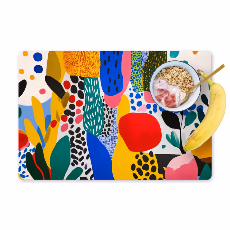 Placemat - 6 stuks - Stippen - Vormen - Modern - Kleuren — 1