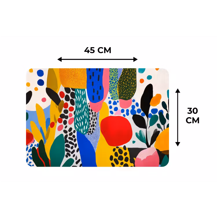 Placemat - 6 stuks - Stippen - Vormen - Modern - Kleuren — 3