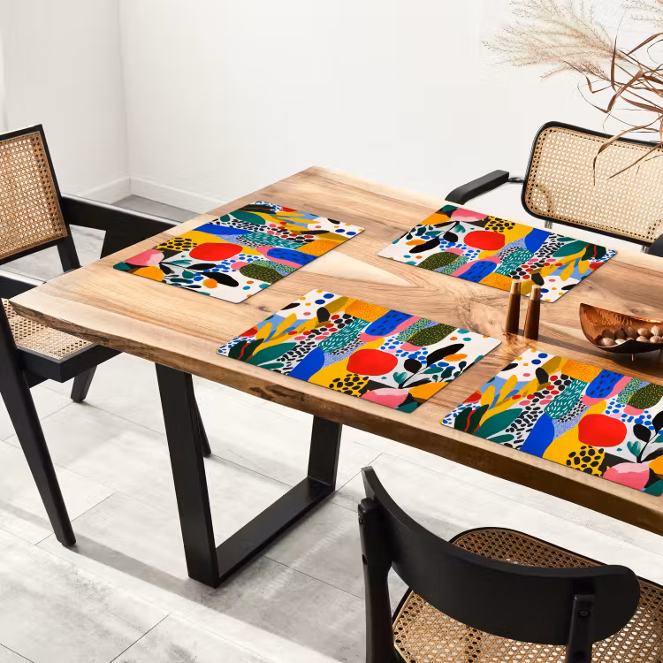 Placemat - 6 stuks - Stippen - Vormen - Modern - Kleuren — 5