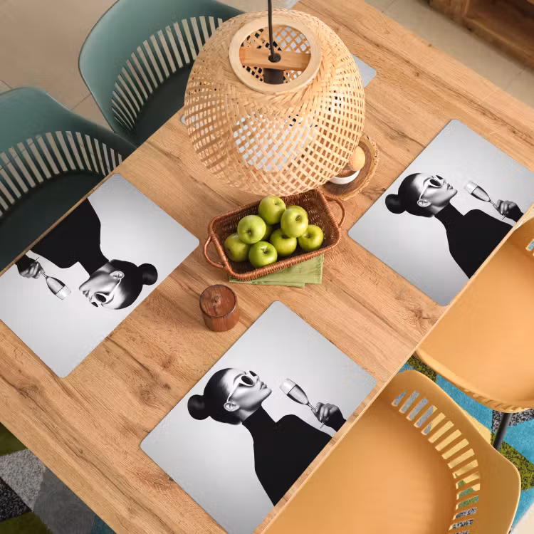 Placemat - 6 stuks - Vrouw - Champagne - Modern — 6