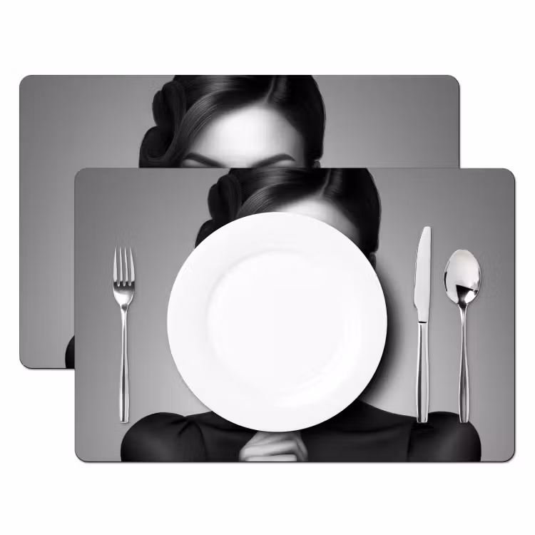 Placemat - 6 stuks - Vrouw - Lolly - Zwart — 2