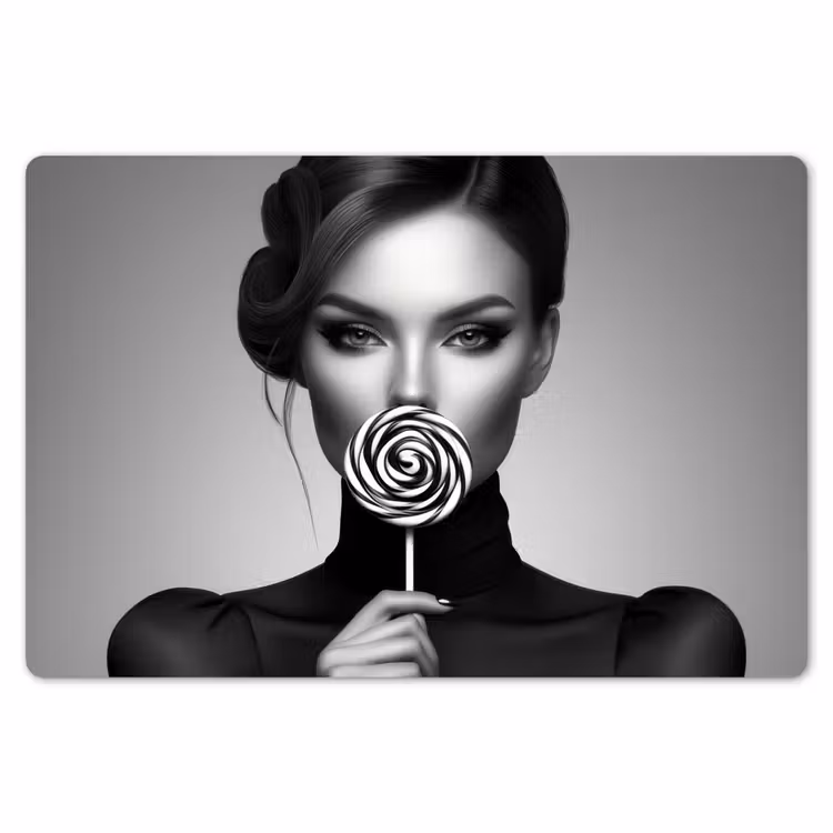 Placemat - 6 stuks - Vrouw - Lolly - Zwart — 7