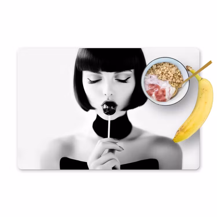 Placemat - 6 stuks - Vrouw - Lolly - Zwart - Wit — 1
