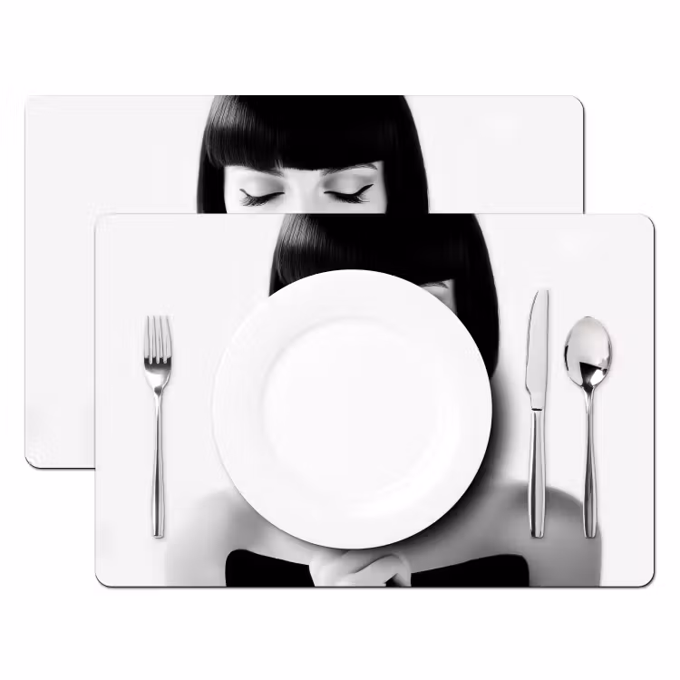 Placemat - 6 stuks - Vrouw - Lolly - Zwart - Wit — 2