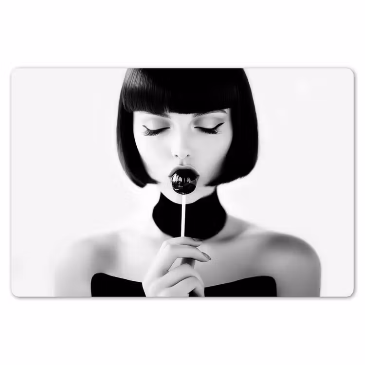 Placemat - 6 stuks - Vrouw - Lolly - Zwart - Wit — 7