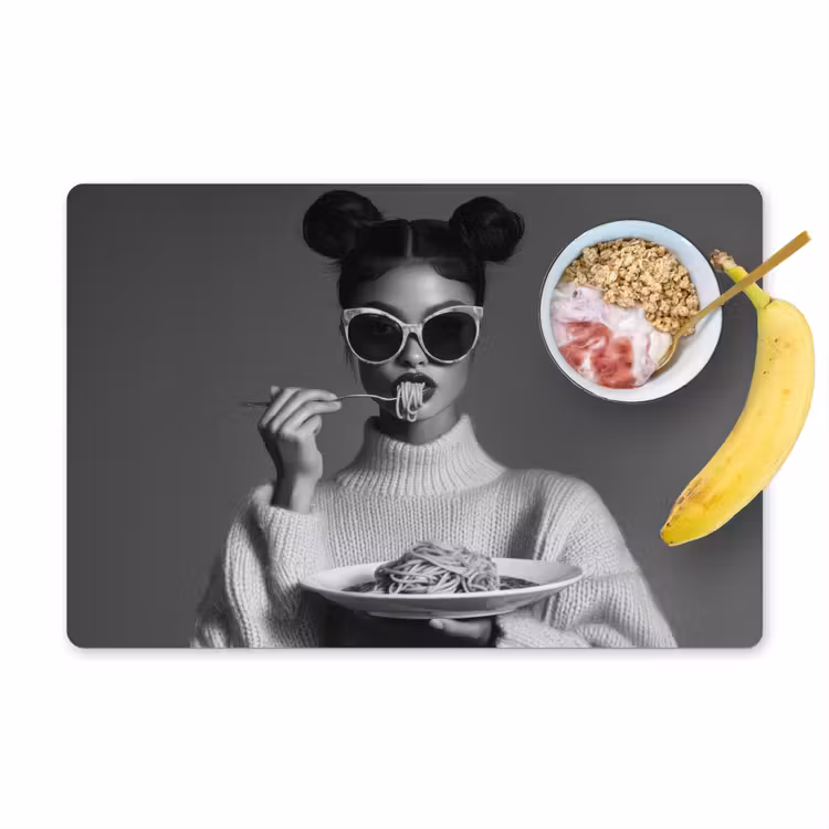 Placemat - 6 stuks - Vrouw - Pasta - Zonnebril — 1