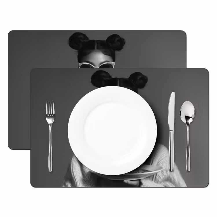 Placemat - 6 stuks - Vrouw - Pasta - Zonnebril — 2