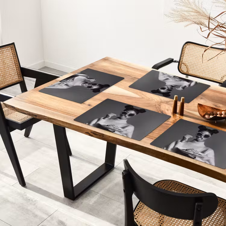 Placemat - 6 stuks - Vrouw - Pasta - Zonnebril — 5