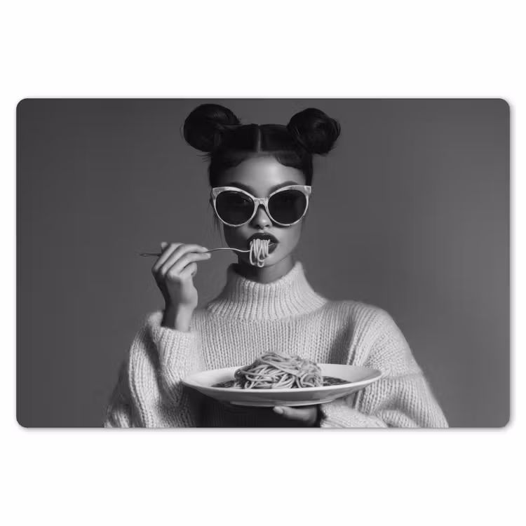 Placemat - 6 stuks - Vrouw - Pasta - Zonnebril — 7