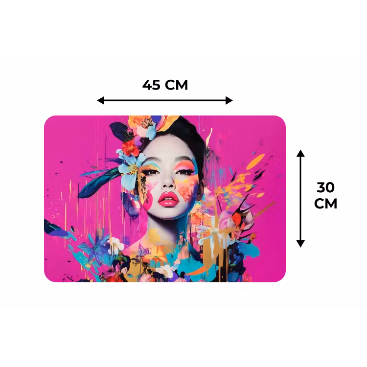 Placemat - 6 stuks - Vrouw - Portret - Abstract - Paars — 3