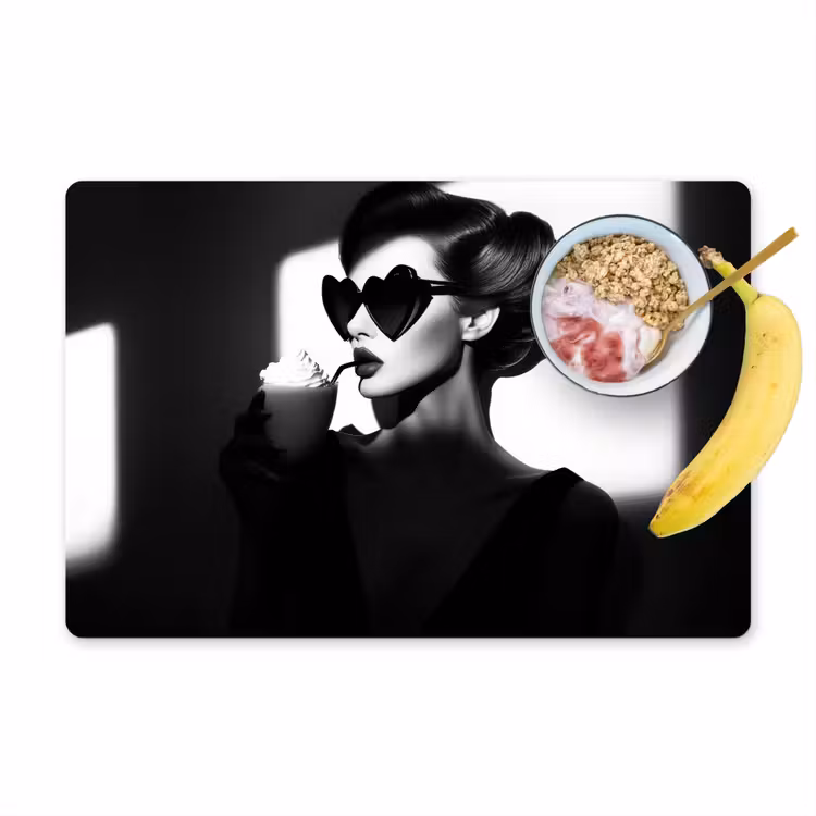 Placemat - 6 stuks - Vrouw - Zwart - Hart — 1